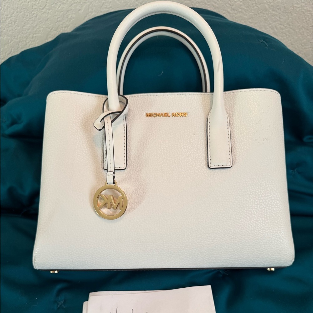 Michael Kors Ruthie Small Satchel Optic White Leather NWT SM 30S4G9RS1T